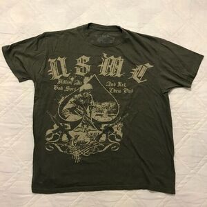 Black Ink Design USMC green T‎ shirt Large